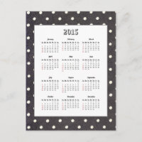 Carte postale Calendrier Polka Dot 2015