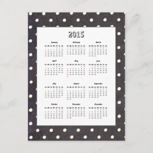 Carte postale Calendrier Polka Dot 2015