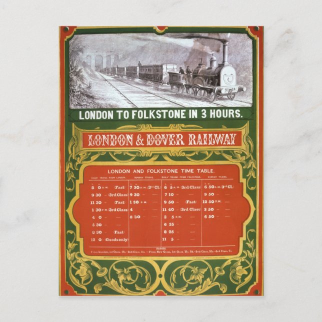 Carte Postale Calendrier pour Londres à Dover Railway (Devant)