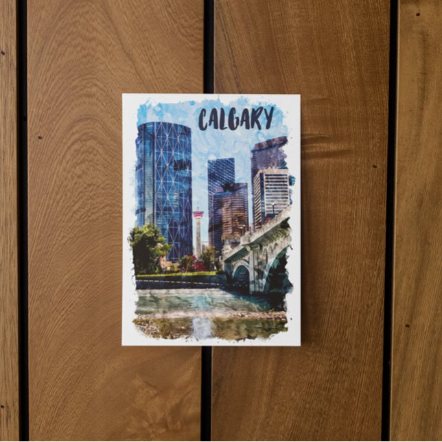 Carte Postale Calgary Alberta Cityscape Skyline (calgary canada skyline postcard)