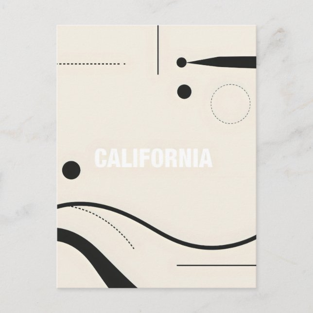Carte Postale California Art Print - Lettres uniques (Devant)
