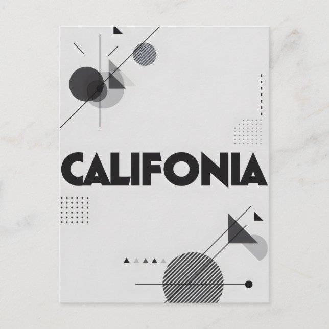 Carte Postale California Art Print - Lettres uniques (Devant)