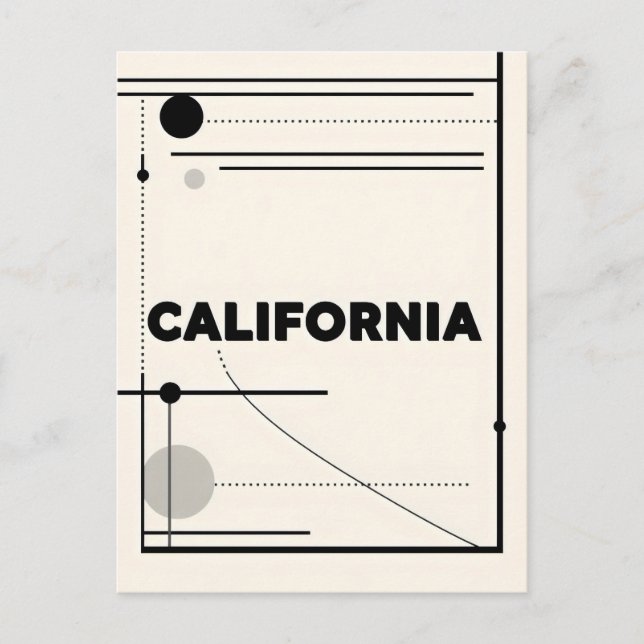Carte Postale California Art Print - Lettres uniques (Devant)
