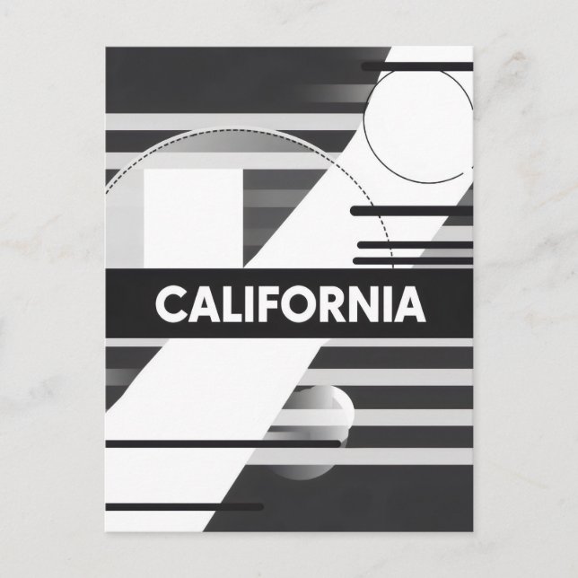 Carte Postale California Art Print - Lettres uniques (Devant)