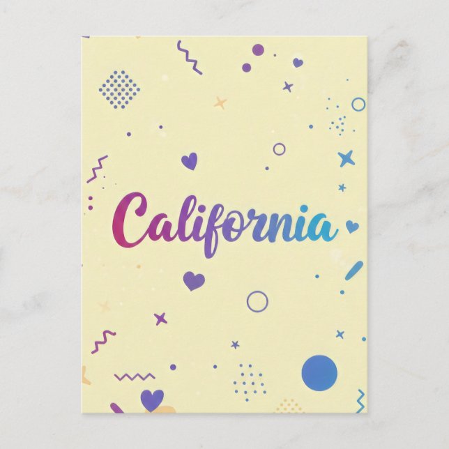 Carte Postale California Art Print - Lettres uniques (Devant)