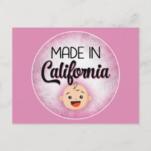 Carte postale California Baby Funny Pink New Girl