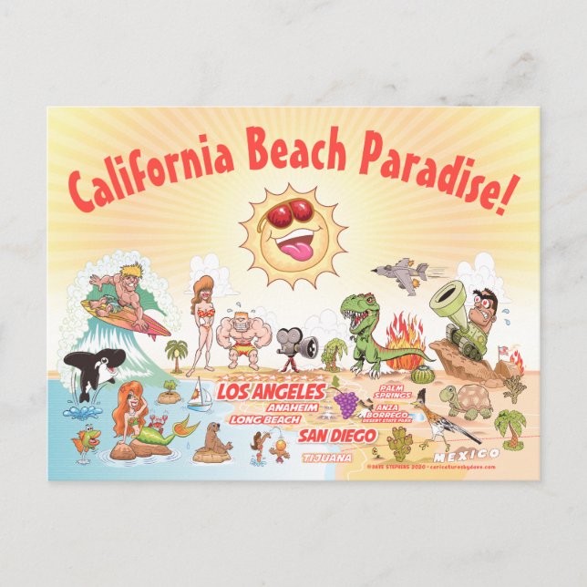 Carte Postale California Beach Paradise (Devant)