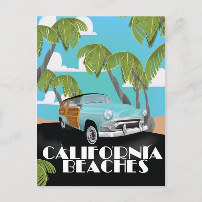 Carte Postale California Beaches Vacances print (Devant)