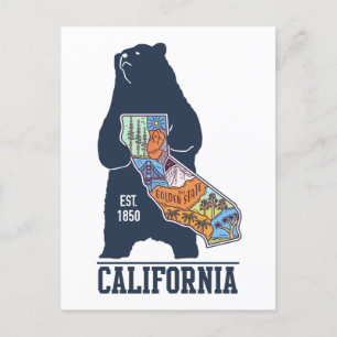  Carte postale California Bear Golden State