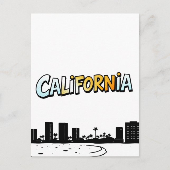 Carte postale California Comic Style (Devant)