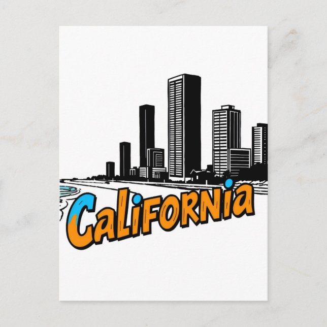 Carte postale California Comic Style (Devant)