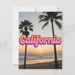 Carte postale California - Design de typographie a