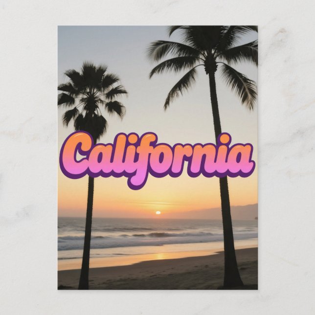 Carte postale California - Design de typographie a (Devant)