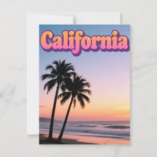 Carte postale California - Design de typographie a