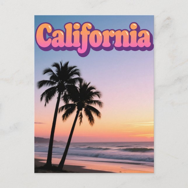 Carte postale California - Design de typographie a (Devant)