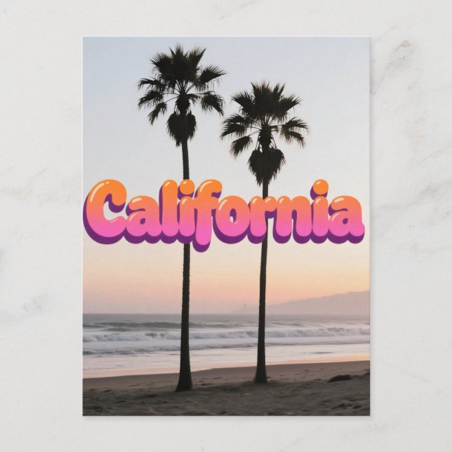 Carte postale California - Design de typographie a (Devant)
