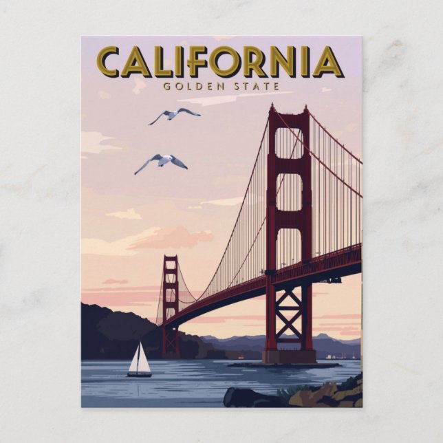 Carte Postale California Golden State (Devant)