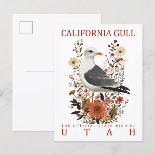 Carte Postale California Gull Bird of Utah Travel