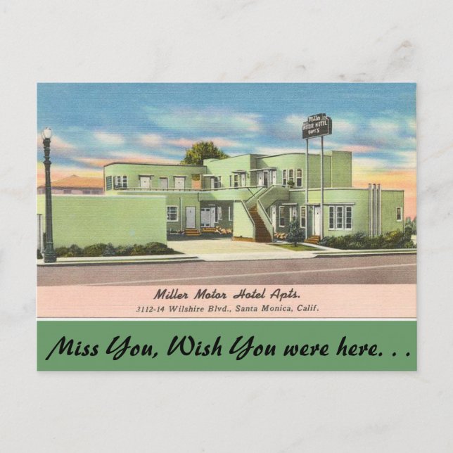 Carte Postale California, Miller Motor Hotel Apts. (Devant)