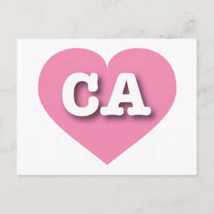 Carte Postale California Pink Heart - J'aime CA