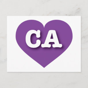 Carte Postale California Purple Heart - J'aime CA