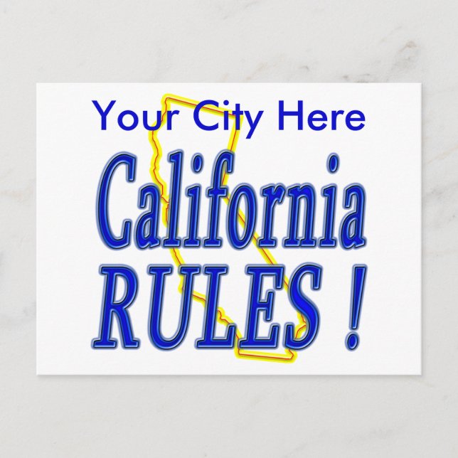 Carte Postale California Rules ! (Devant)