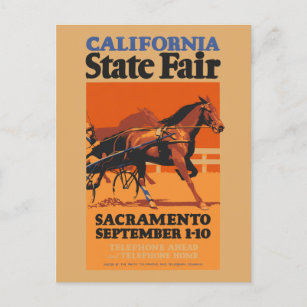 Carte Postale California State Fair USA Poster vintage 1931