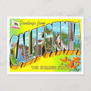 Carte postale California Vintage Big Letters