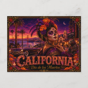 Carte Postale Californie Día de los Muertos Rétro