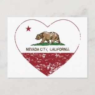 Carte Postale californie drapeau nevada ville coeur en détresse
