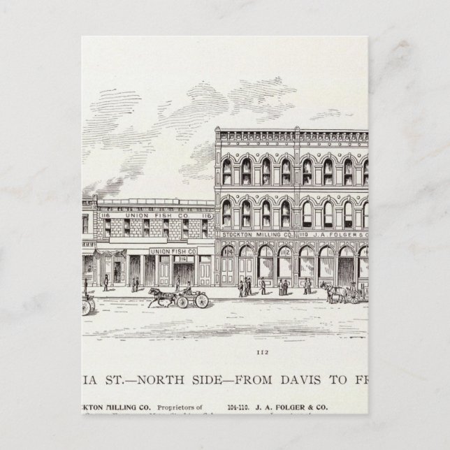 Carte Postale Californie du nord Davis et Front (Devant)