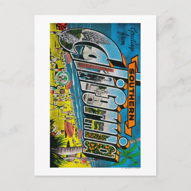 Carte Postale Californie du Sud - Scènes de grandes lettres (Devant)