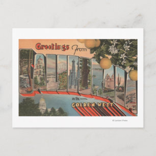 Carte Postale Californie (Golden West)Grandes Scènes de lettres