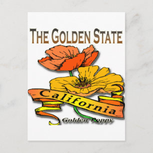 Carte Postale Californie l'État doré Coquelicot doré