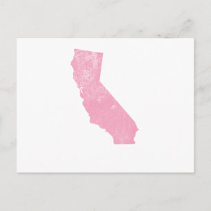 Carte Postale Californie Pink Vintage Grunge