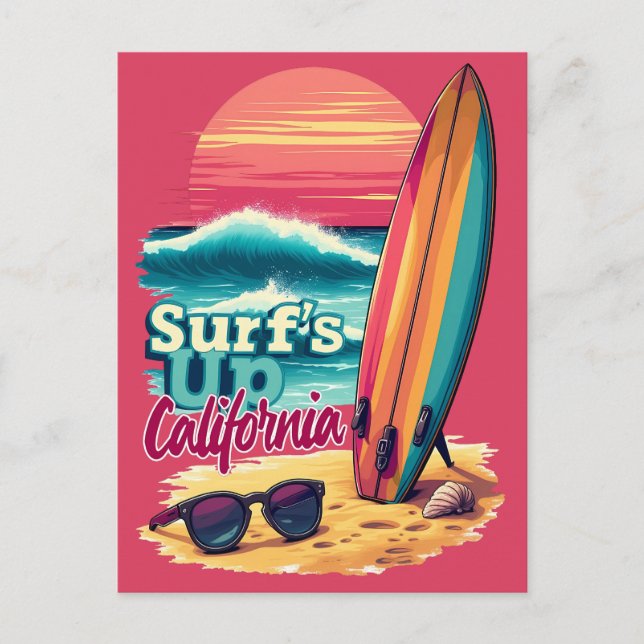 Carte Postale Californie Surf (Devant)