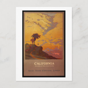 Carte Postale Californie. Terre de vacances d'Amérique