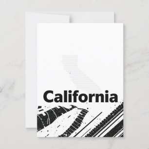 Carte postale Californie - Typographie centrée sur