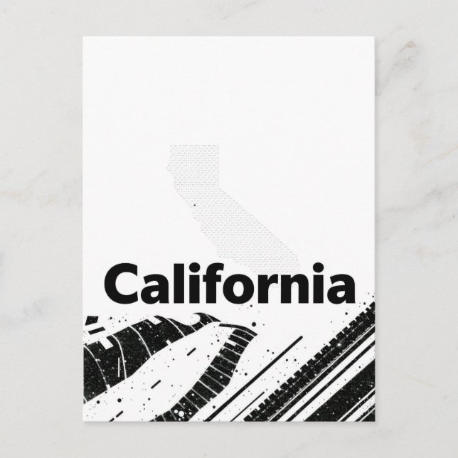 Carte postale Californie - Typographie centrée sur (Devant)