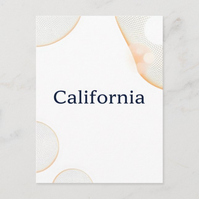 Carte postale Californie - Typographie centrée sur (Devant)