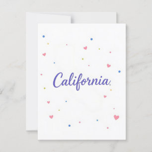 Carte postale Californie - Typographie centrée sur