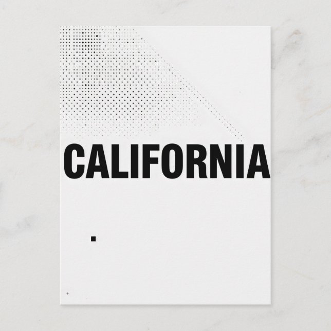 Carte postale Californie - Typographie centrée sur (Devant)