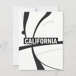Carte postale Californie - Typographie centrée sur