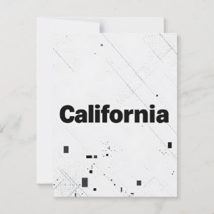 Carte postale Californie - Typographie centrée sur