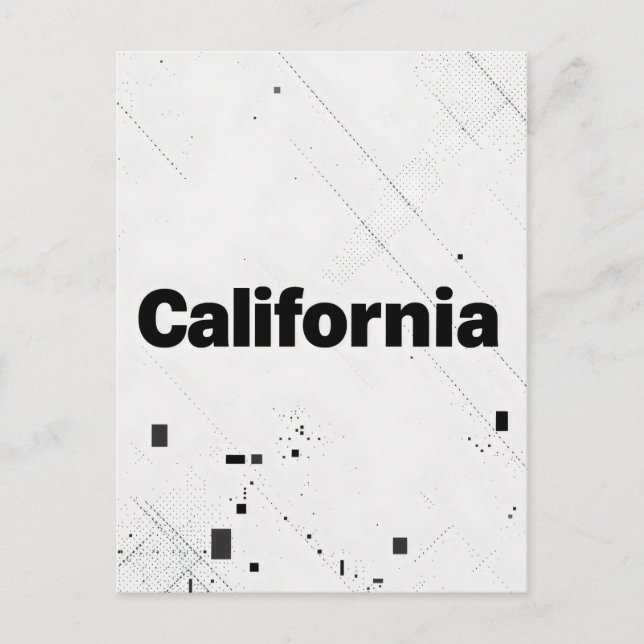 Carte postale Californie - Typographie centrée sur (Devant)