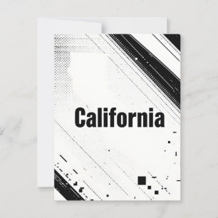 Carte postale Californie - Typographie centrée sur