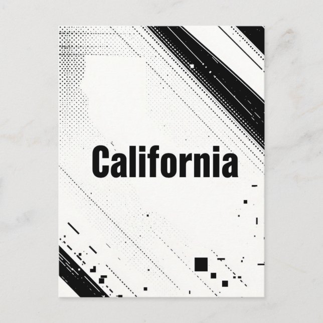 Carte postale Californie - Typographie centrée sur (Devant)