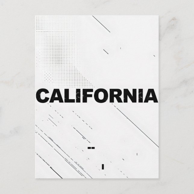 Carte postale Californie - Typographie centrée sur (Devant)