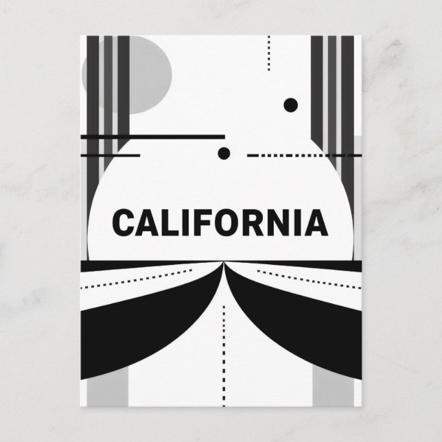 Carte postale Californie - Typographie centrée sur (Devant)