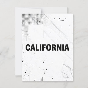 Carte postale Californie - Typographie centrée sur